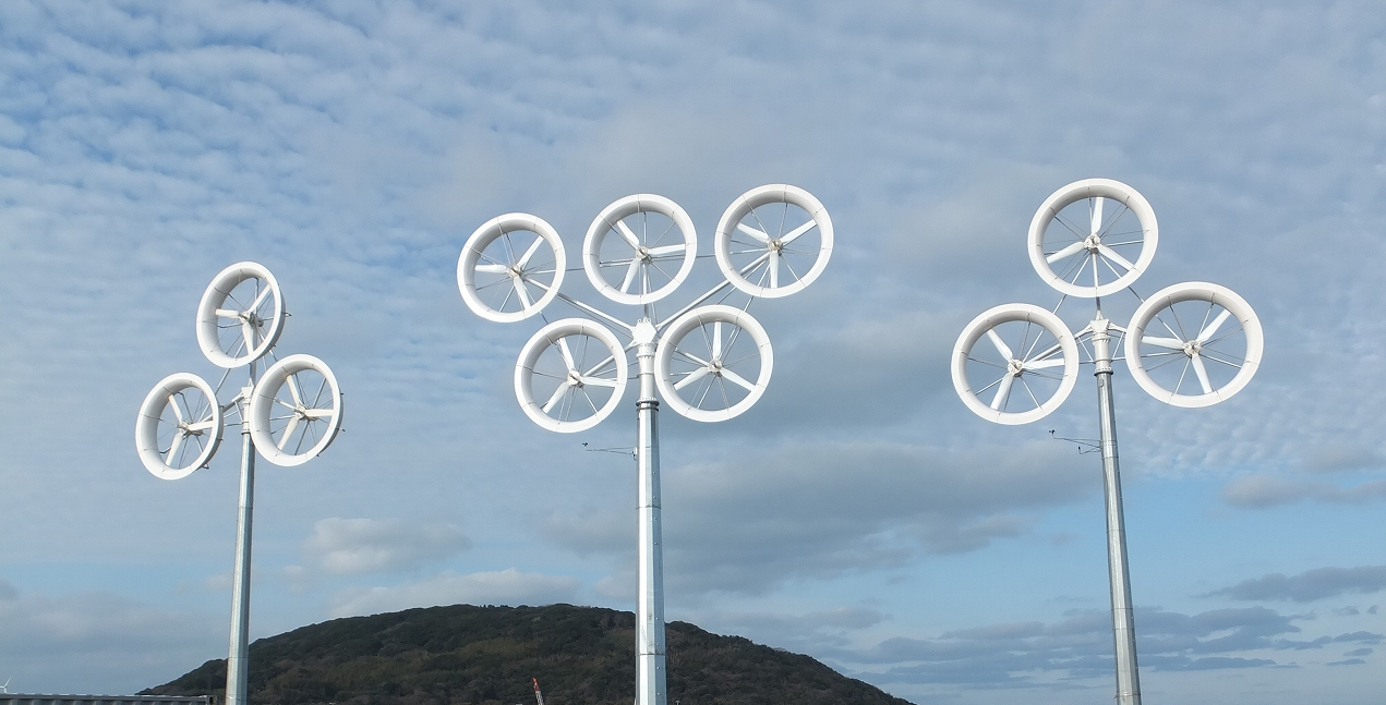 世界最高効率のレンズ風車のイメージ
